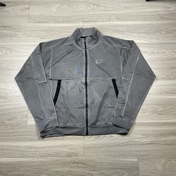 Nike Jacket Mens Medium Gray Washed Zip Sportwear Pockets - Picture 1 of 13